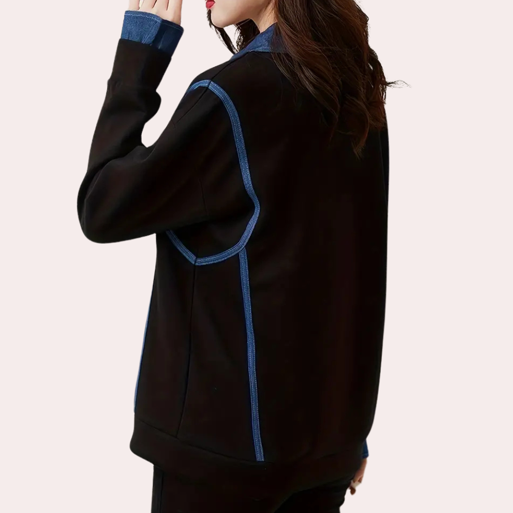 Aria - Trendy damessweatshirt met kraag