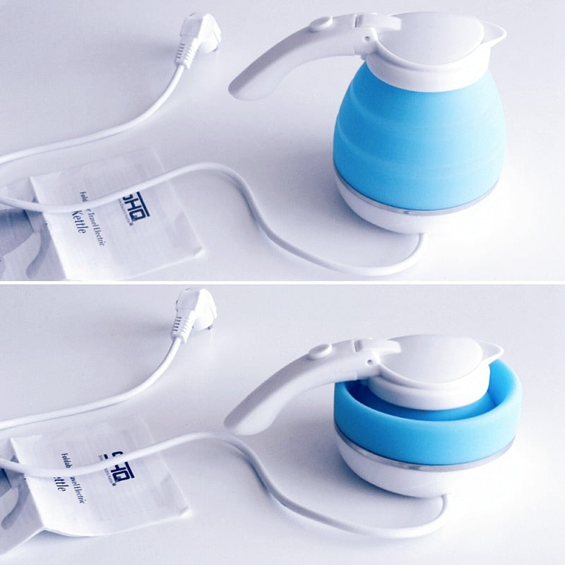 0.75L EU Plug Electric Kettle Silicone Foldable Portable Travel Camping Water Boiler